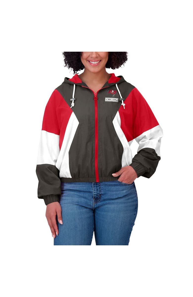 WEAR by Erin Andrews Women's WEAR by Erin Andrews  Red Tampa Bay Buccaneers Color Block Full-Zip Windbreaker Jacket, Alternate, color, Red