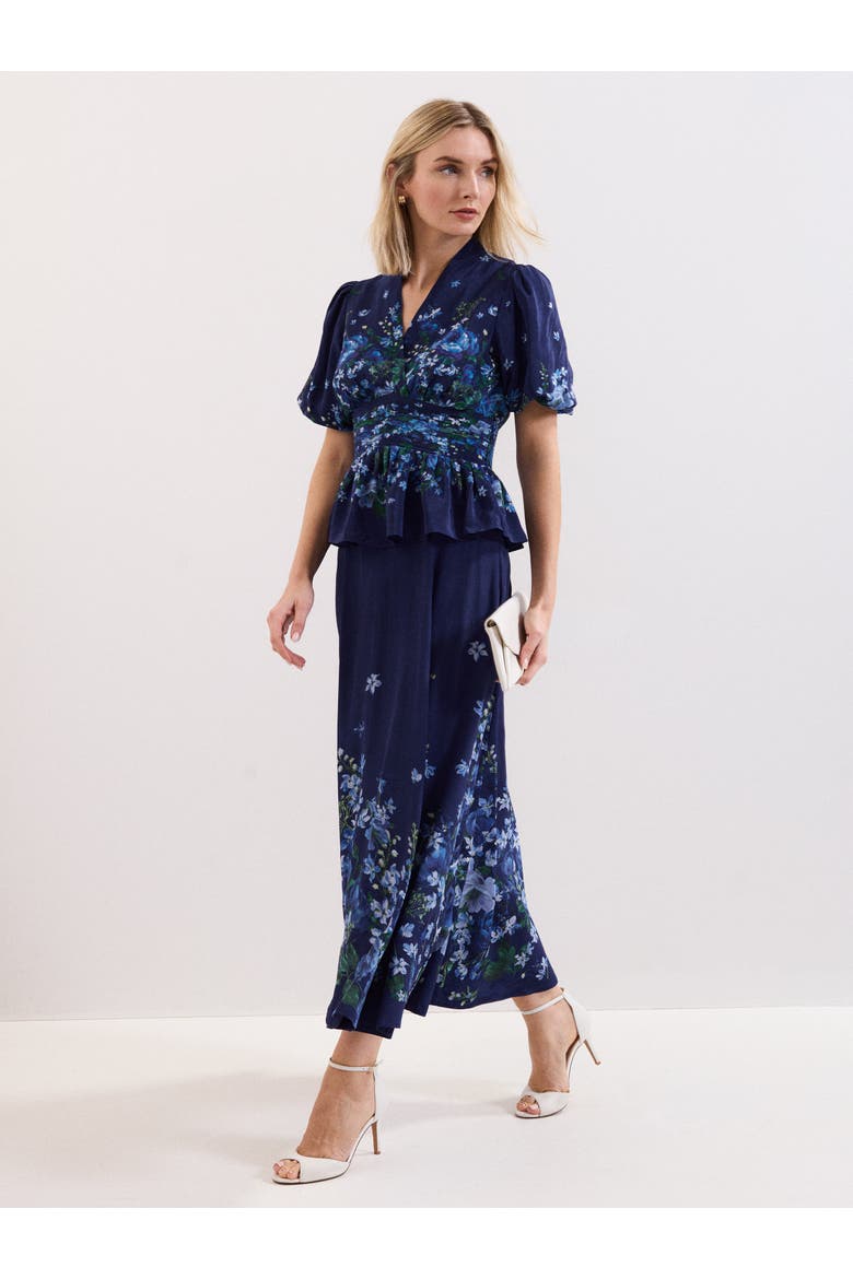 Maeve Floral Skirt, Alternate, color, Navy