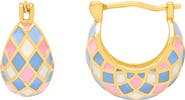 Estella Bartlett Enamel Patchwork Hoop Earrings