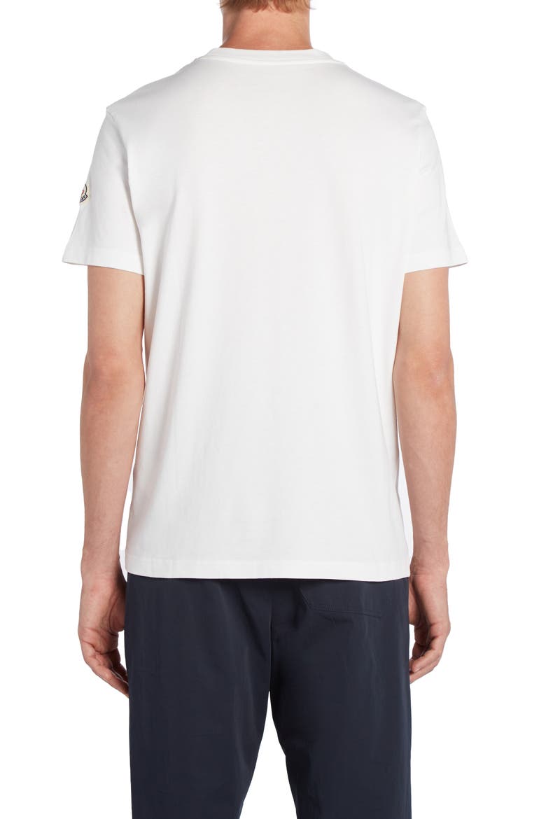 Flocked Logo Cotton T-Shirt, Alternate, color, SILK WHITE