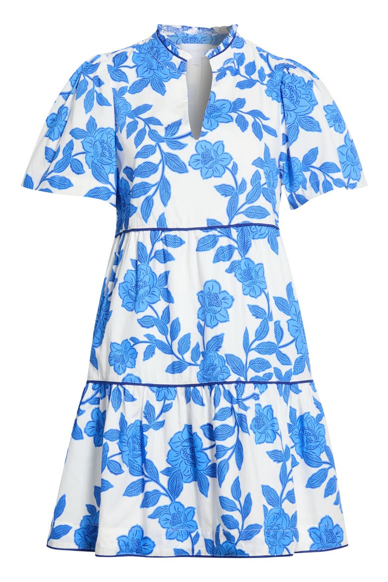 Candace Floral Tiered Cotton Minidress, Alternate, color, WHITE-BLUE-MULTI