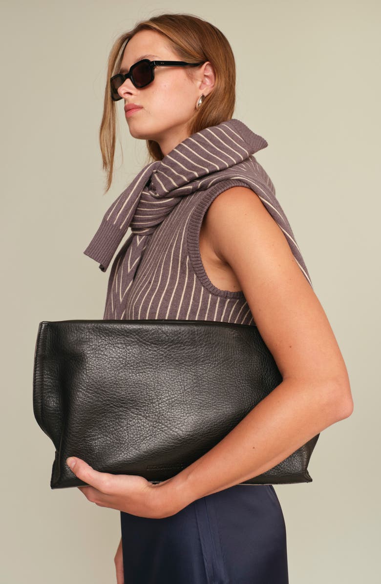 DELUC Bruce Stripe Sweater Vest, Alternate, color, Grey Melange With Ecru