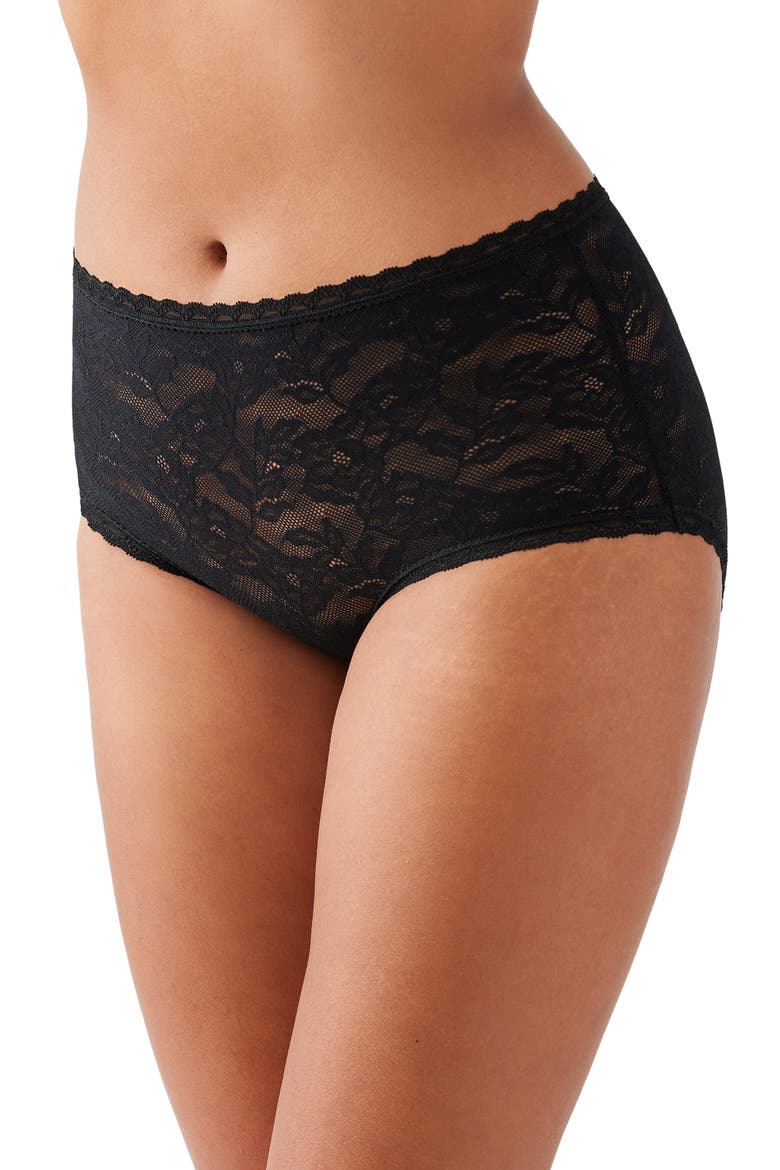 High Profile Lace Briefs, Alternate, color, BLACK