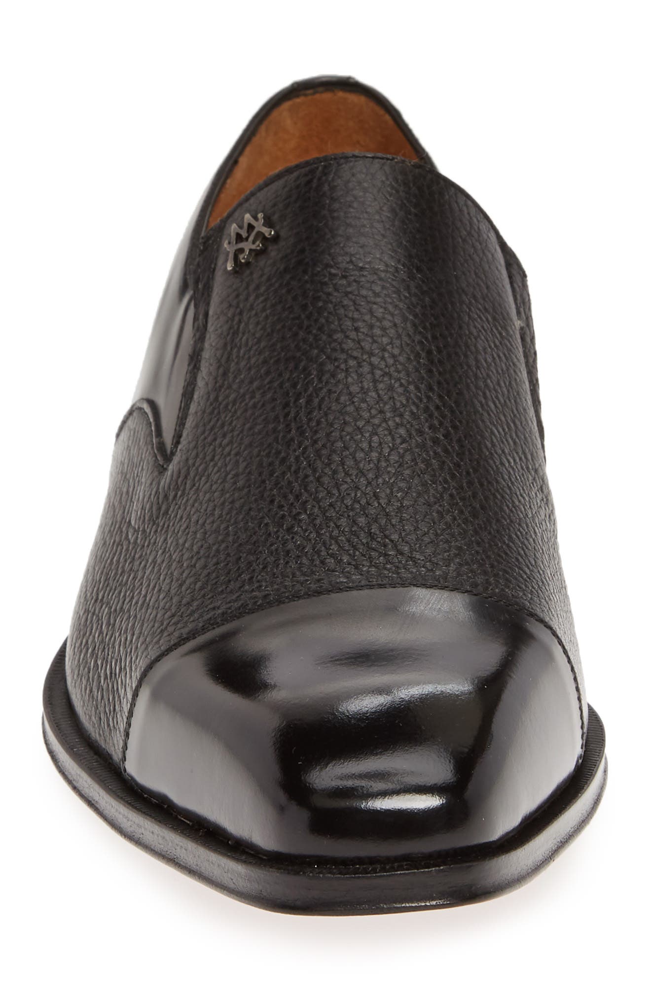 Mezlan Milani Cap Toe Slip-On, Alternate, color, Black Leather/ Deerskin