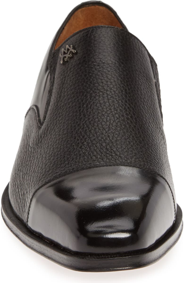 Mezlan Milani Cap Toe Slip-On, Alternate, color, Black Leather/ Deerskin