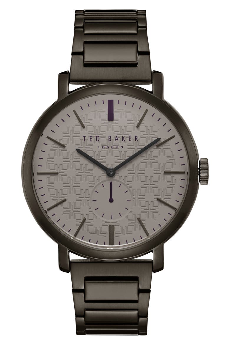 Trent Bracelet Watch, 44mm, Main, color, BROWN/ GUNMETAL