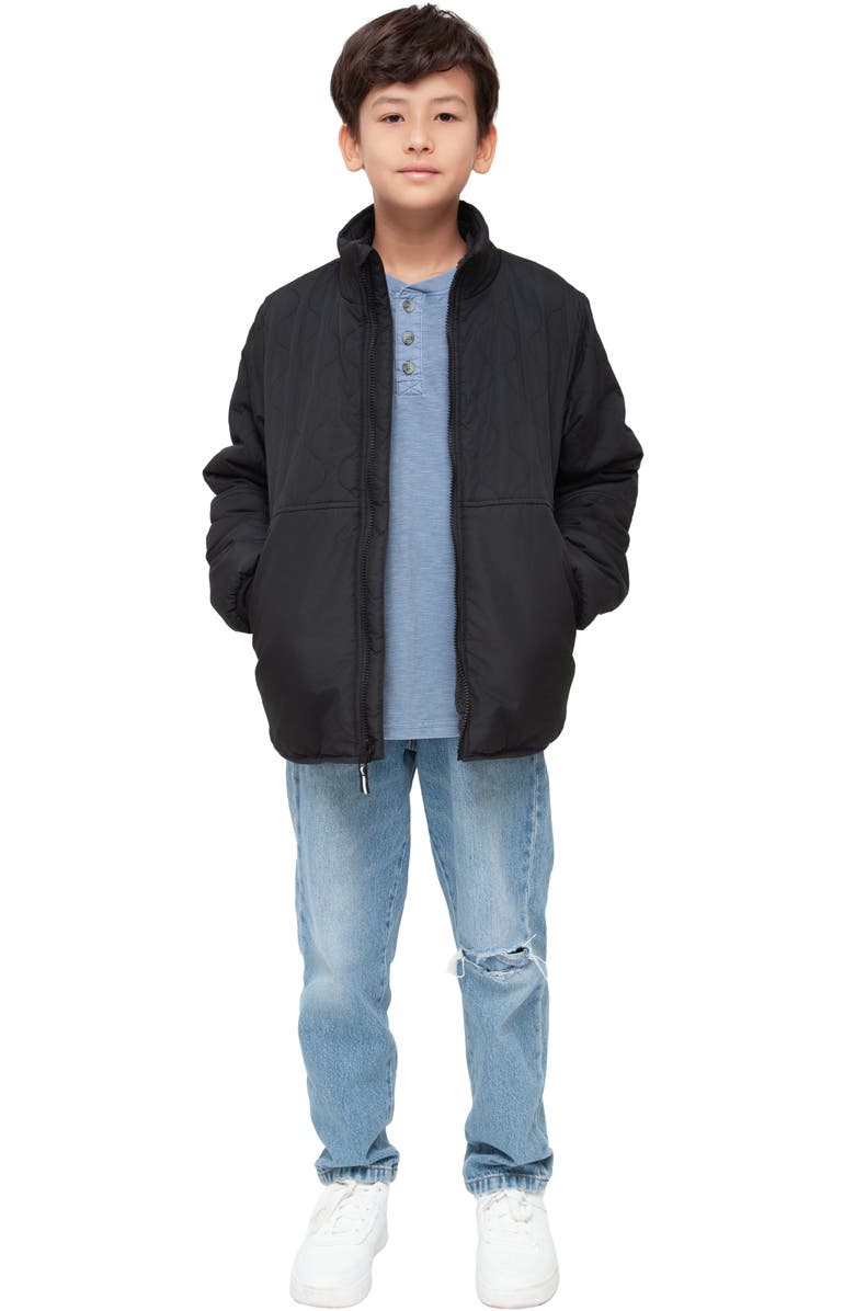 Rokka&Rolla Kids' Reversible Warm Fleece Puffer Jacket, Alternate, color, Black