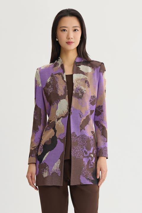 Multi Colored Jacquard Knit Jacket