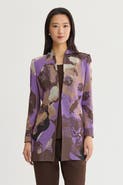 Ming Wang Multi Colored Jacquard Knit Jacket