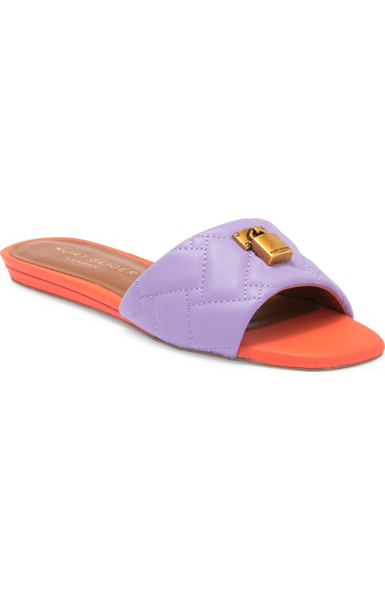 Kurt Geiger London Brixton Lock Slide Sandal, Main, color, Purple/ Orange