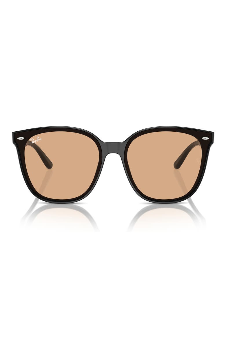 66mm Oversize Irregular Sunglasses, Alternate, color, BLACK/ BROWN
