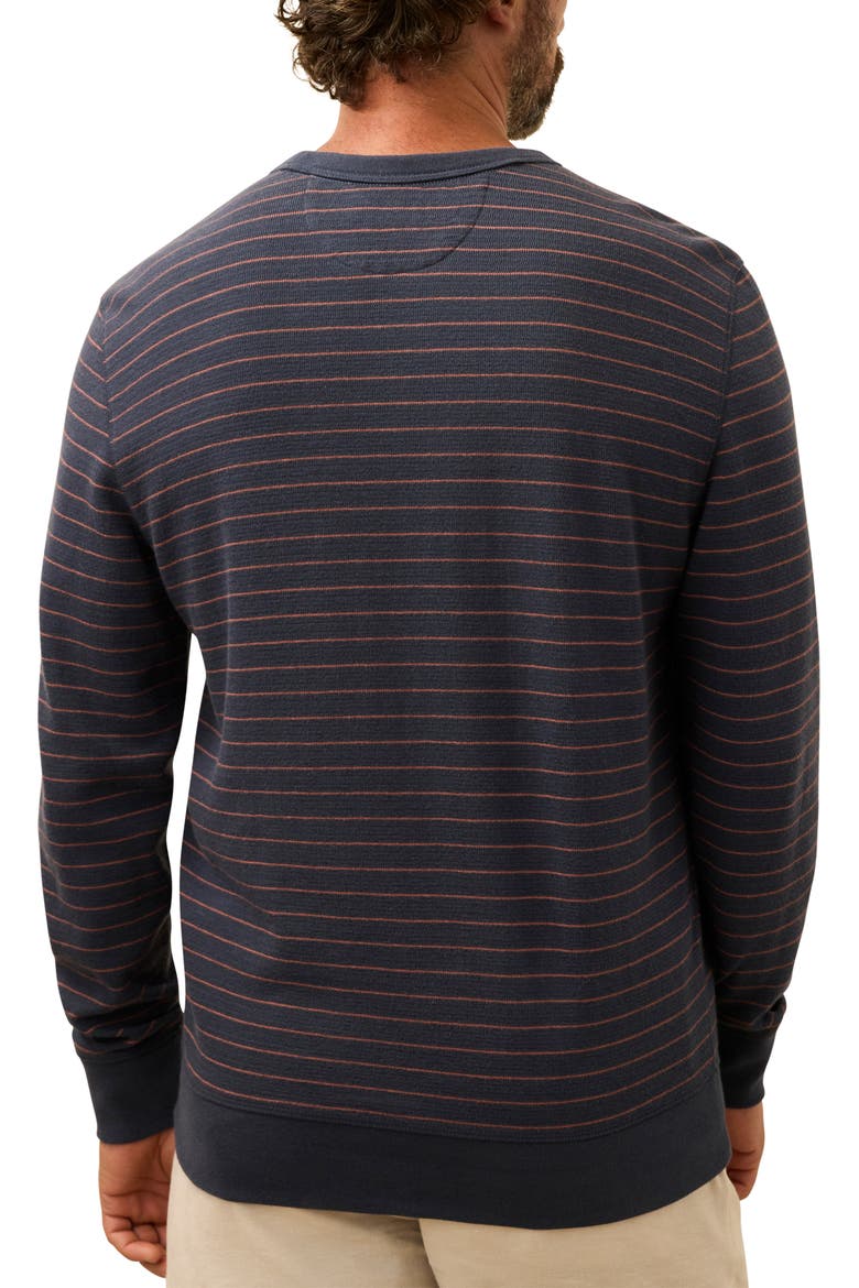 Double Knit Crewneck Sweater, Alternate, color, BLUE DUNE STRIPE