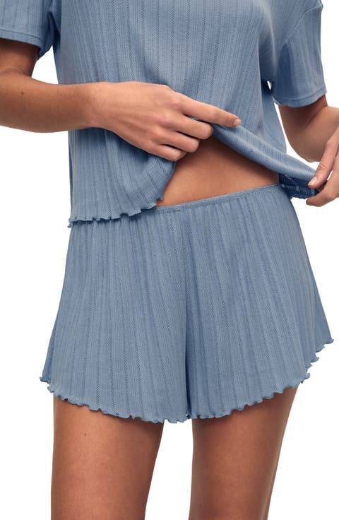 Pointelle Rib Pajama Shorts