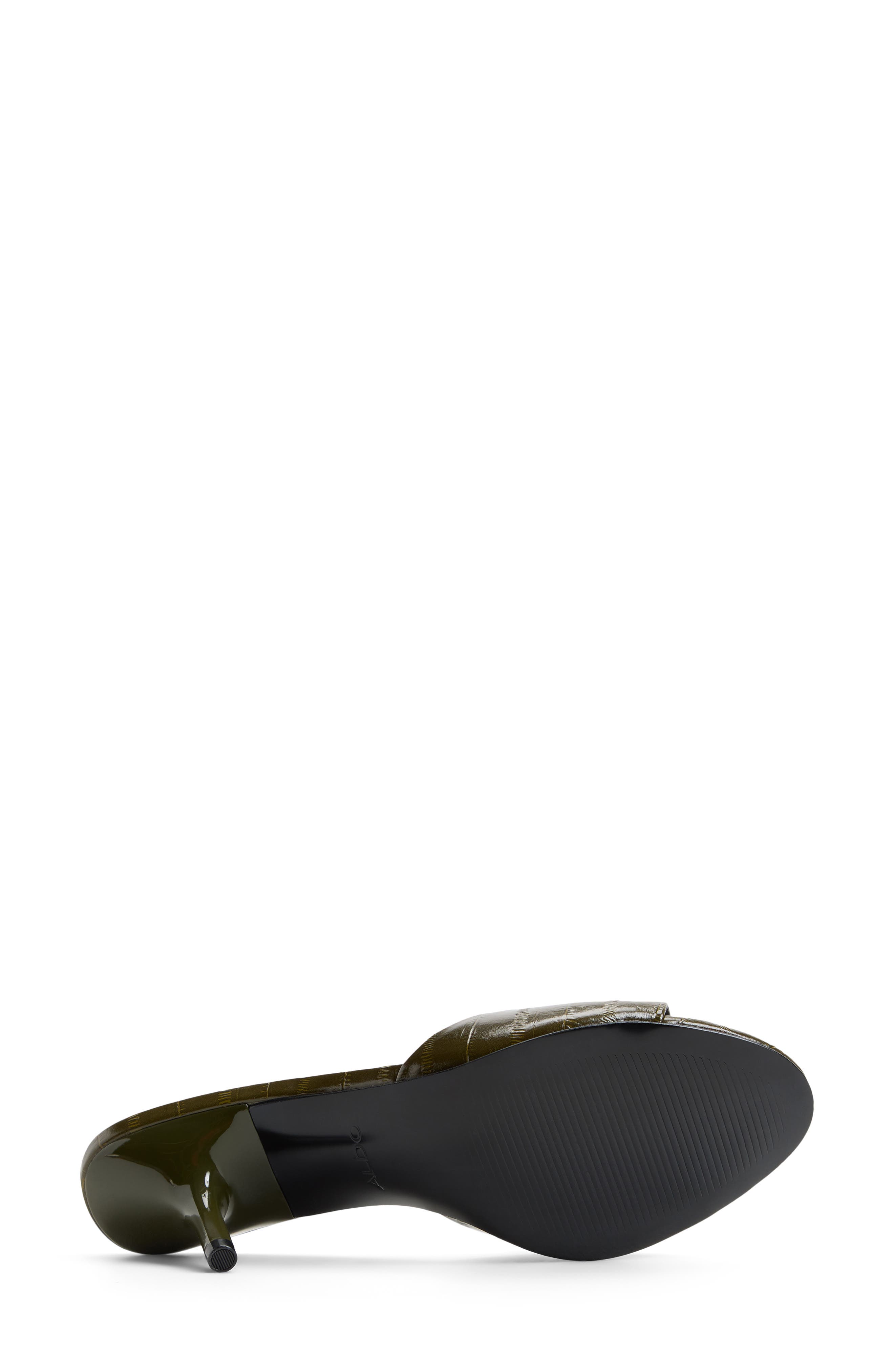 Marryam Faux Leather Kitten Heel Slide Sandal, Alternate, color, KHAKI EMBOSSED