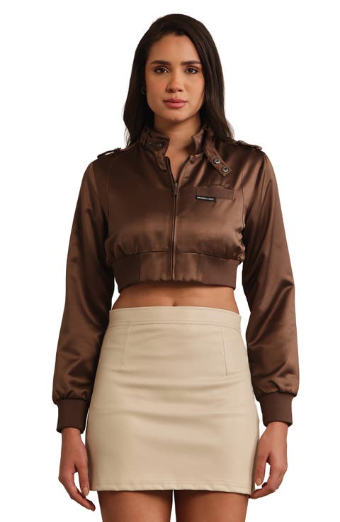 Women's Cropped Classic Satin Iconic Racer Jacket