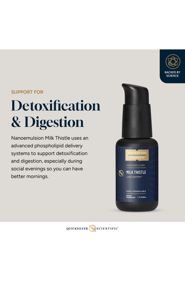 Quicksilver Scientific Nanoemulsified Milk Thistle Silymarin Liquid Supplement, Alternate, color, NO COLOR