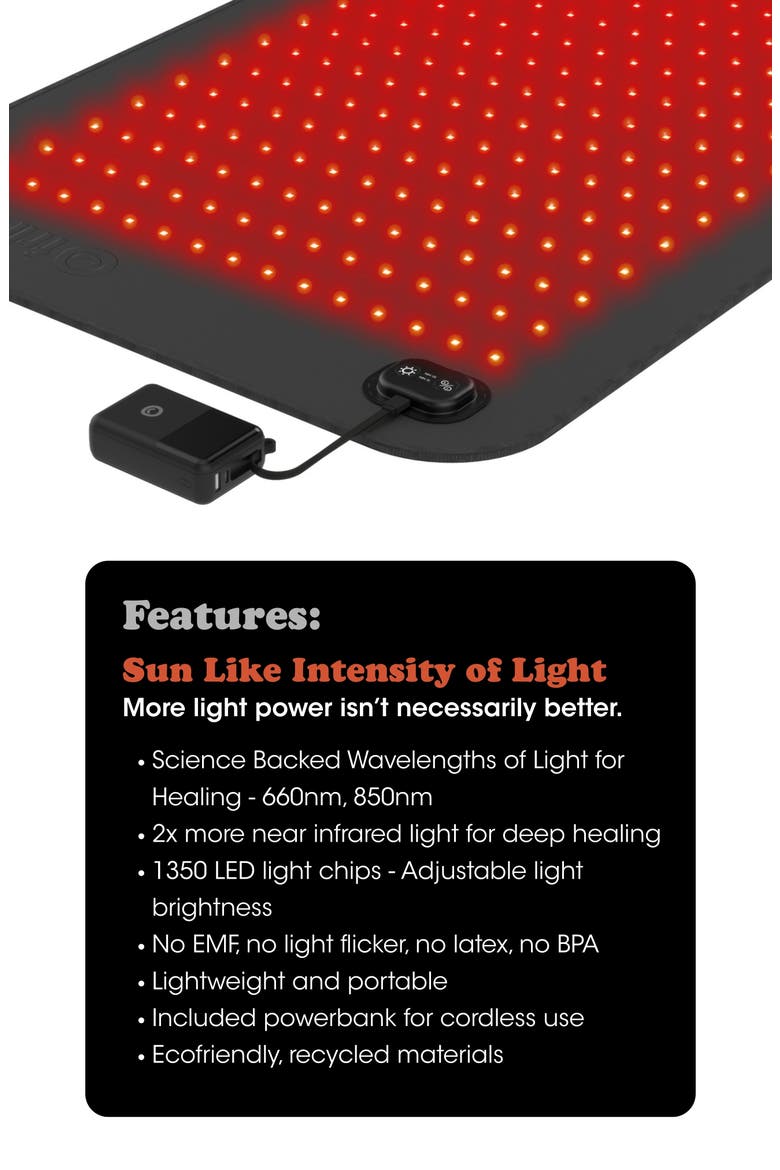 Full Body Red Light Mat, Alternate, color, BLACK