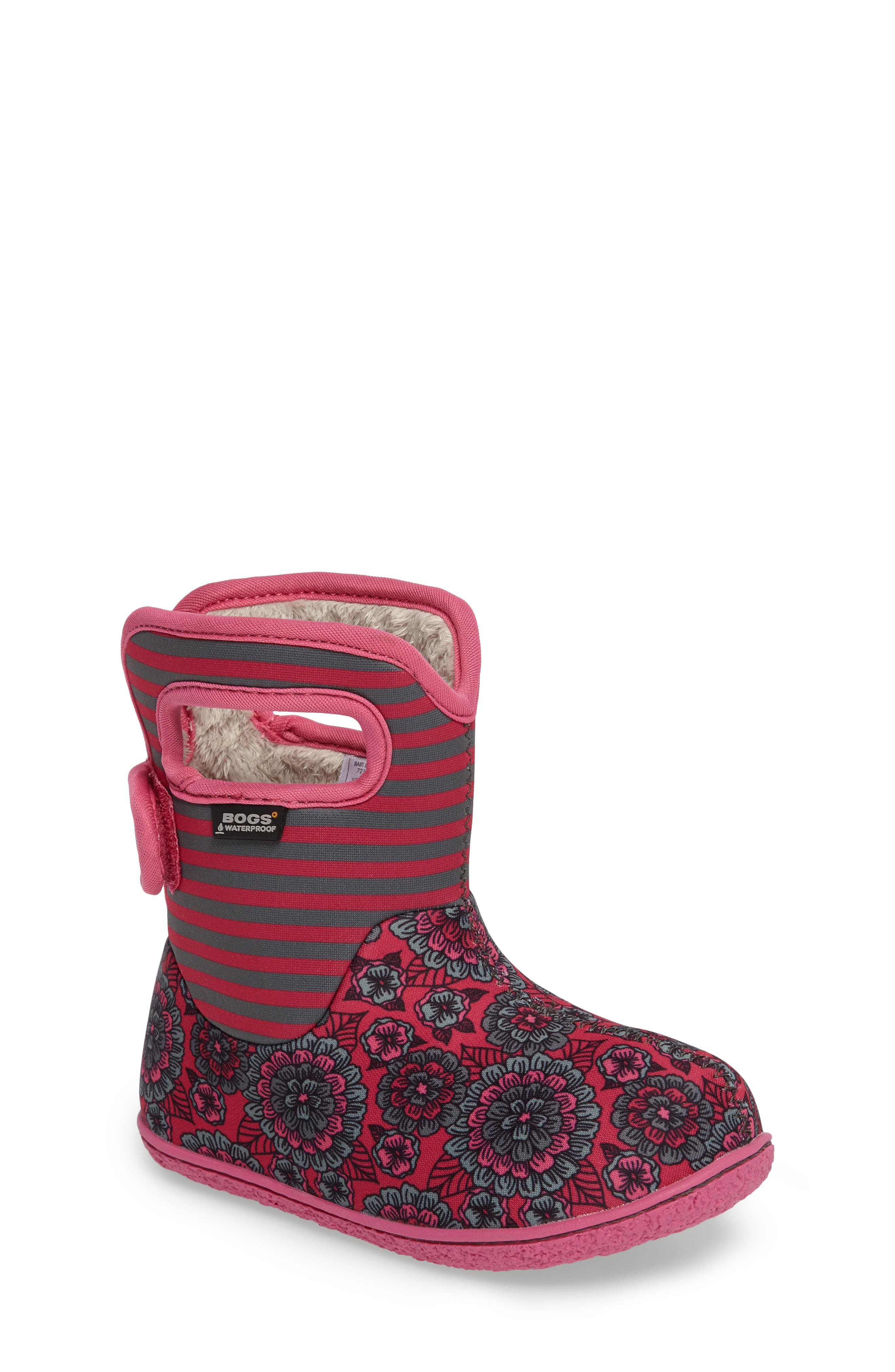 Bogs Baby Bogs Pansy Stripe Insulated Waterproof Boot, Main, color, 