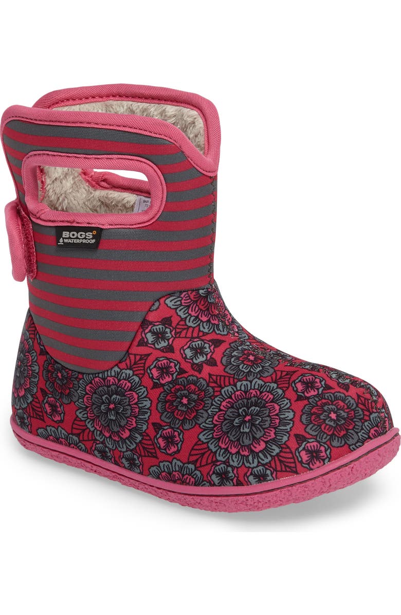 Bogs Baby Bogs Pansy Stripe Insulated Waterproof Boot, Main, color,