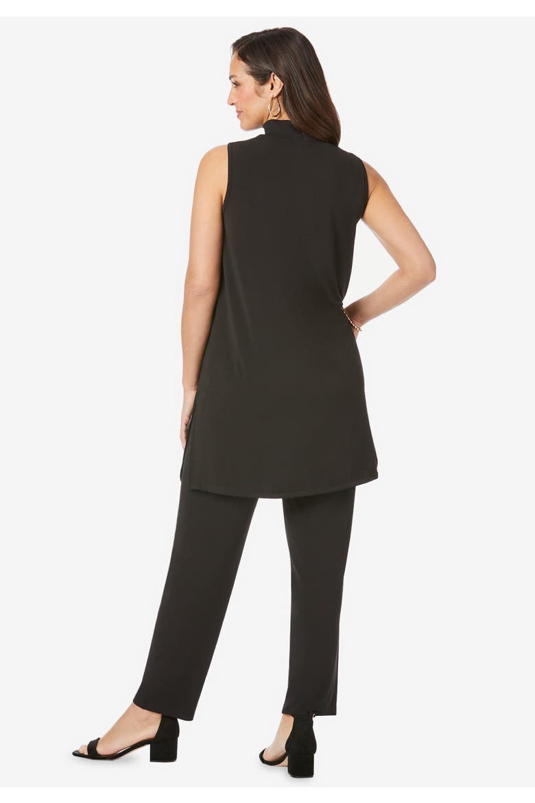 2 Piece Stretch Knit Mockneck Mega Tunic Set, Alternate, color, GREY SPRUCE