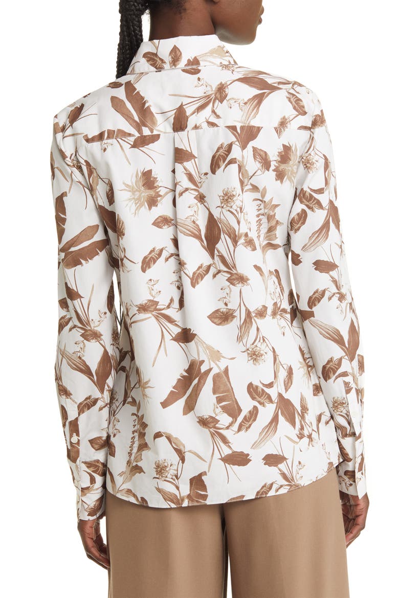 Floral Cotton Shirt, Alternate, color, IVORY- TAN BOTANICAL BLOSSOM