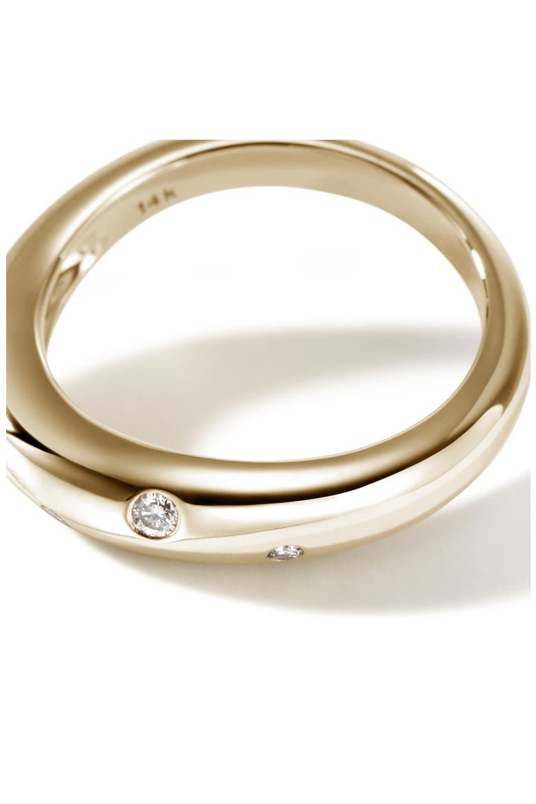 Surf 14K Gold Scattered Diamond Ring, 3.8mm, Alternate, color, GOLD