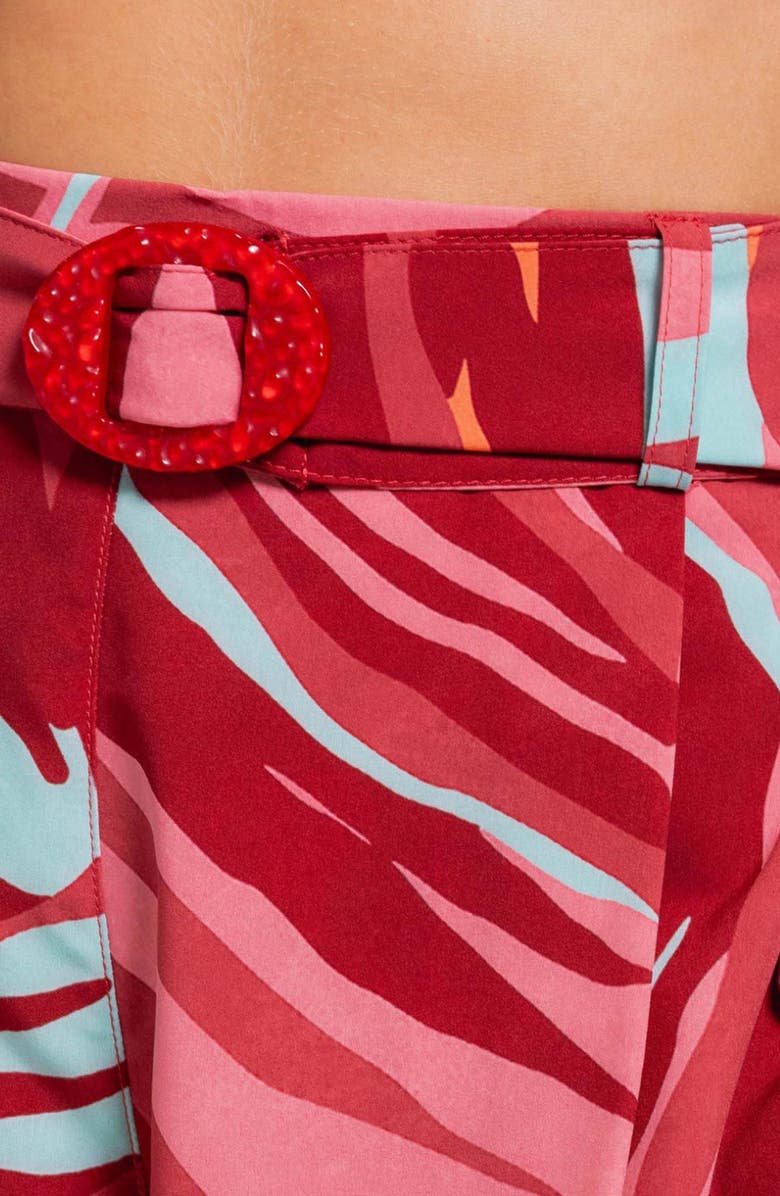 Cosita Linda Tropical Print Belted Cover-Up Shorts, Alternate, color, 