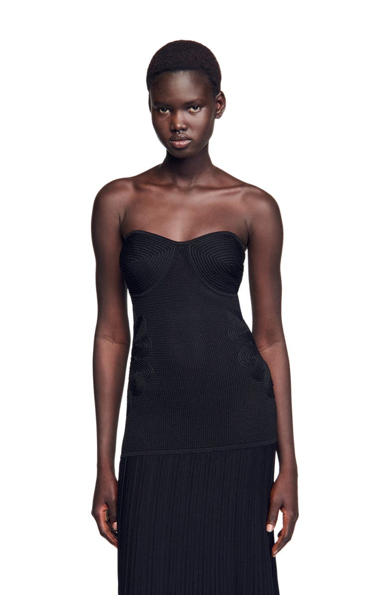 SANDRO Bustier knit dress, Alternate, color,
