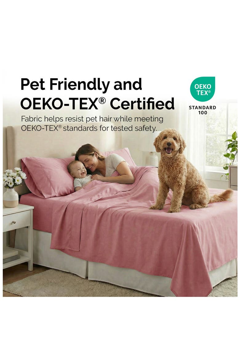 Southshore Essentials Double Brushed 100 GSM Sheet Set, Alternate, color, ROSE