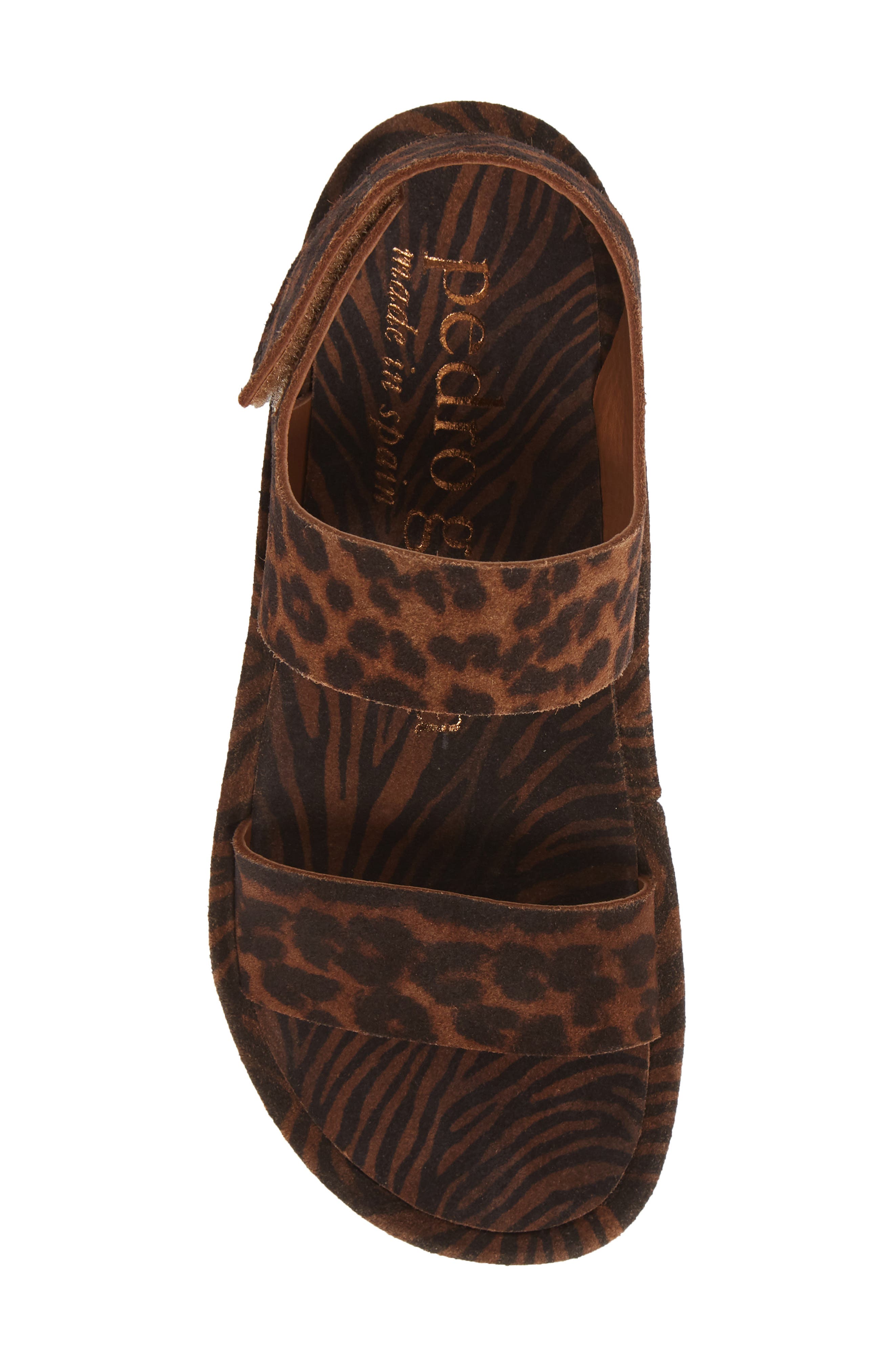 Pedro García Lacey Footbed Sandal, Alternate, color, HAZELNUT ZEBRA/ LEOPARD