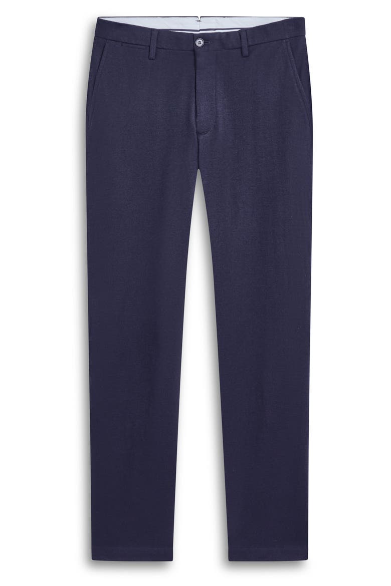 Flat Front Wool & Cotton Blend Chino Pants, Alternate, color, NAVY