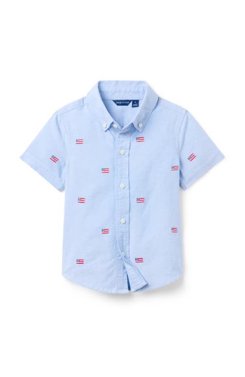 Embroidered Flag Shirt