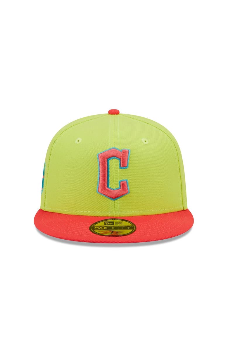 New Era Men's New Era Green/Red Cleveland Guardians  Cyber Highlighter 59FIFTY Fitted Hat, Alternate, color, 