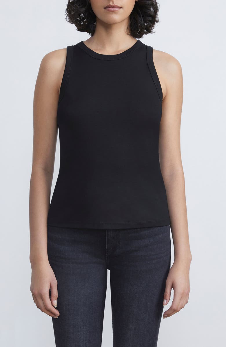 Lafayette 148 New York Racerback Tank, Main, color, Black