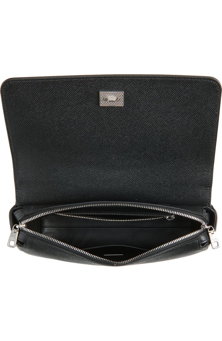 Dolce&Gabbana My Sicily Grained Leather Top Handle Bag, Alternate, color, 80999 Nero