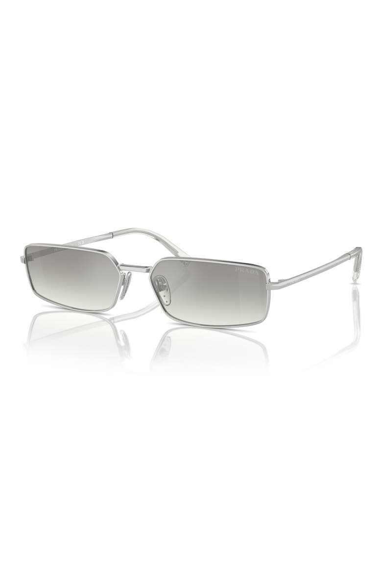 59mm Rectangular Sunglasses, Alternate, color, SILVER