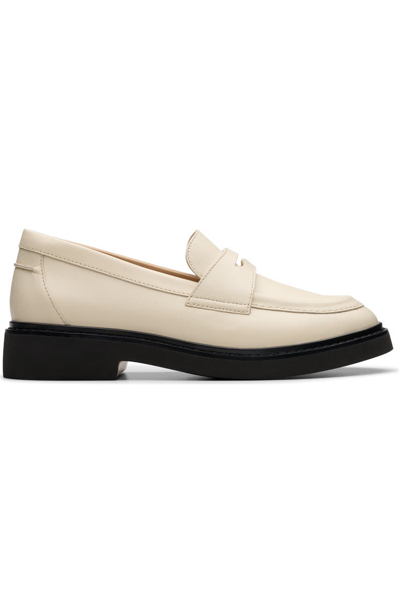 Clarks<sup>®</sup> Splend Edge Penny Loafer, Alternate, color, Cream Leather