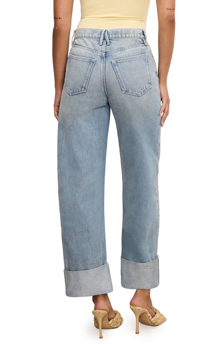 Good American Good Standard High Waist Ankle Barrel Jeans, Alternate, color,