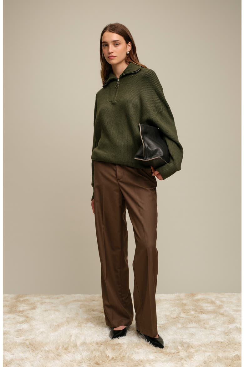 Spencer Half Zip Sweater, Alternate, color, ARMY
