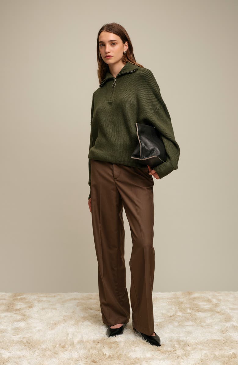 DELUC Spencer Half Zip Sweater, Alternate, color, Army