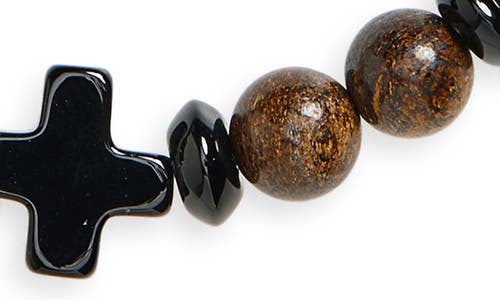 Caputo & Co Cross Beaded Stretch Bracelet