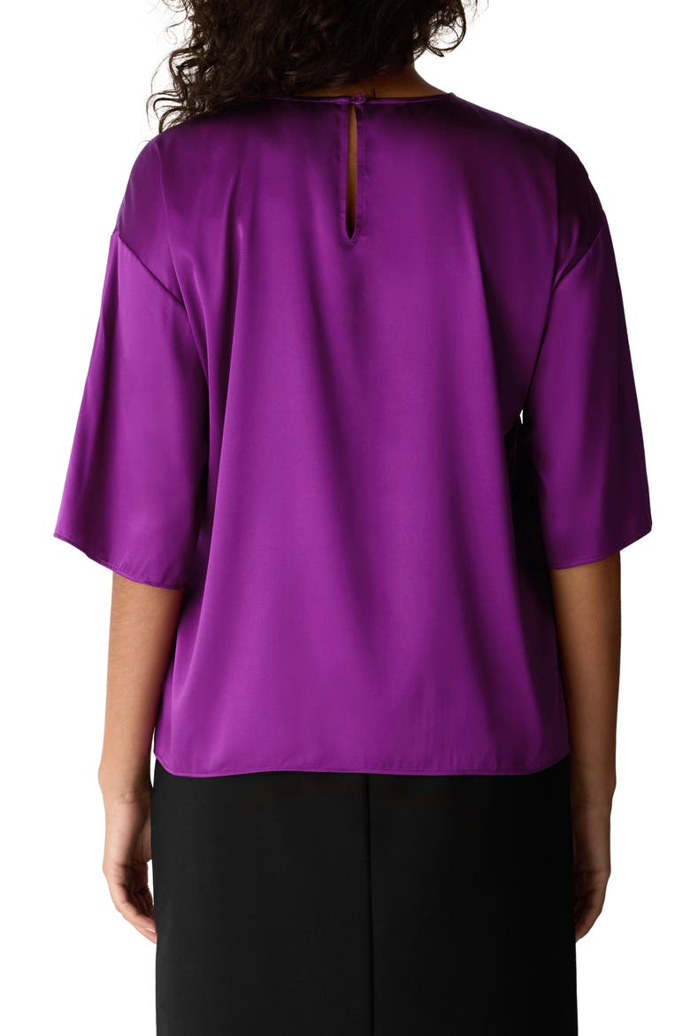 Silk Stretch Satin Top, Alternate, color, JAM