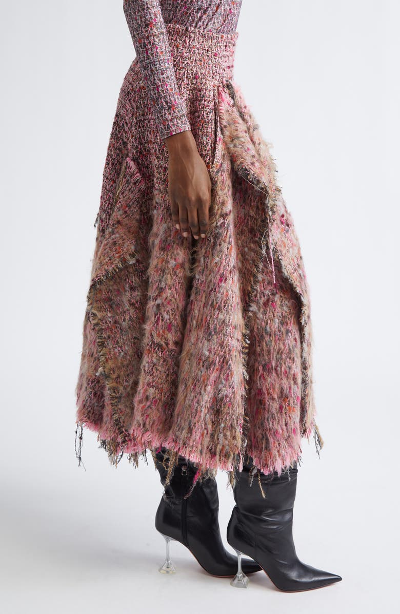 DIESEL<sup>®</sup> O-Riella Deconstructed Bouclé Midi Skirt, Alternate, color, Fuschia