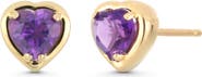 Bony Levy 14K Gold Amethyst Heart Stud Earrings