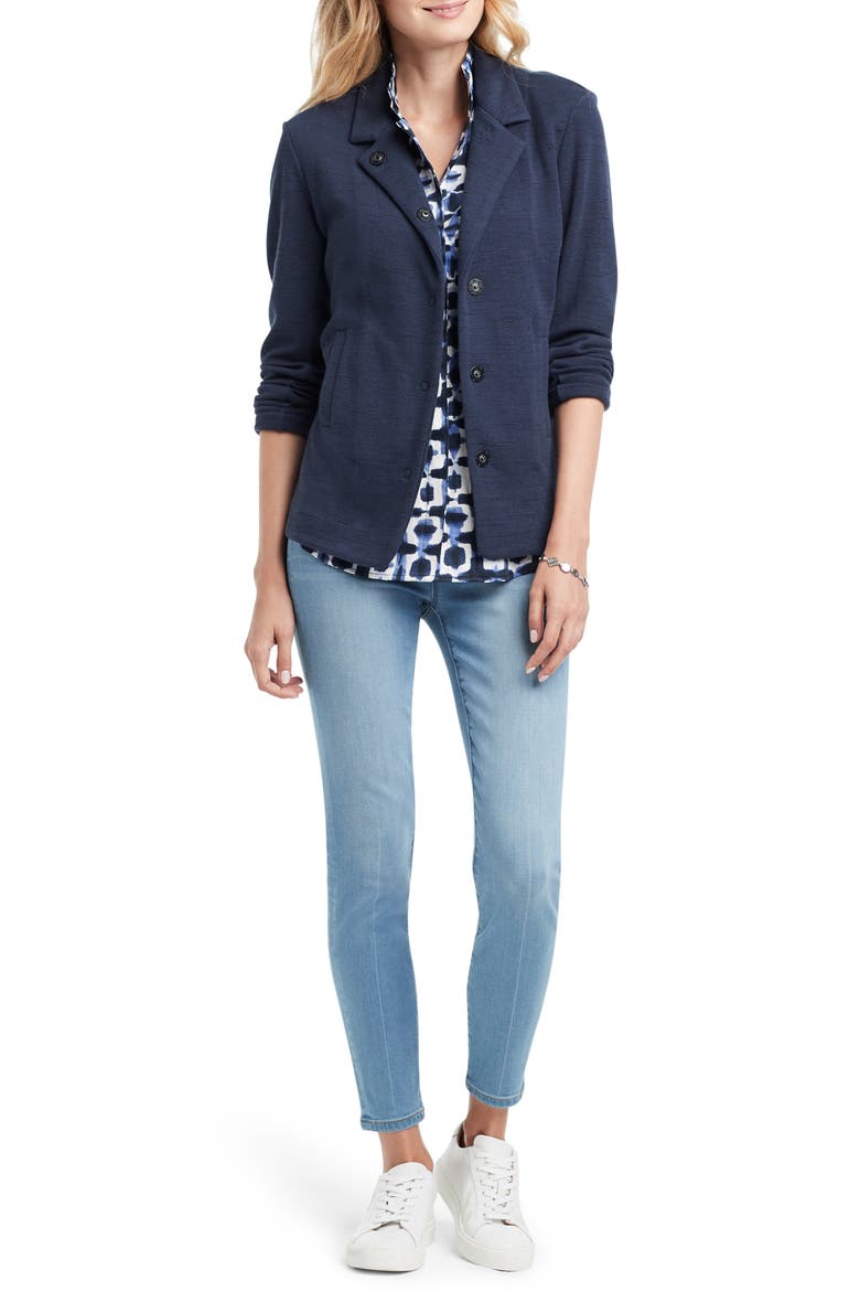 Milly Knit Jacket, Alternate, color, DARK INDIGO