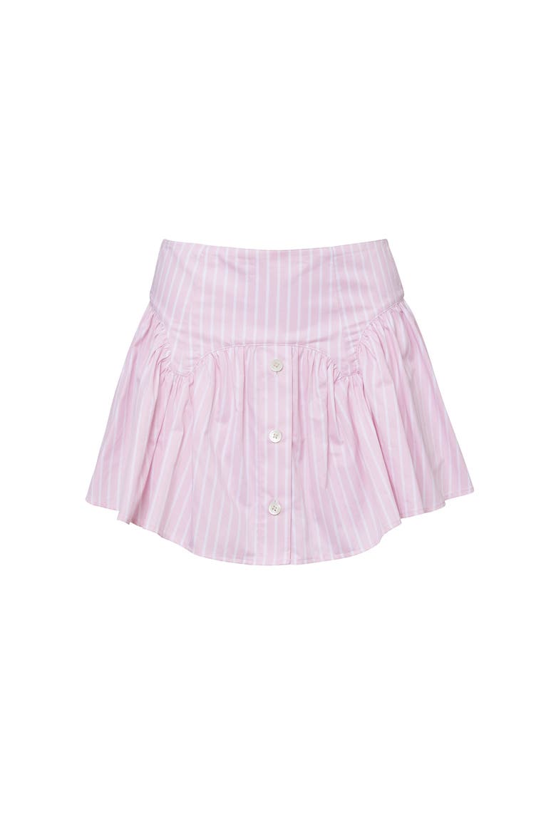 Poplin Garter Skort, Alternate, color, Bubblegum Stripe