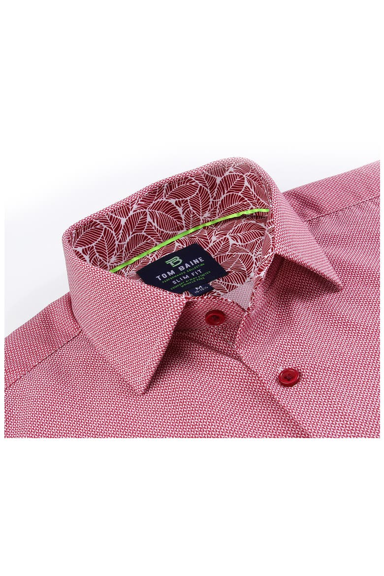 Regular Fit Performance Stretch Long Sleeve Button Front Shirt, Alternate, color, WHITE/RED