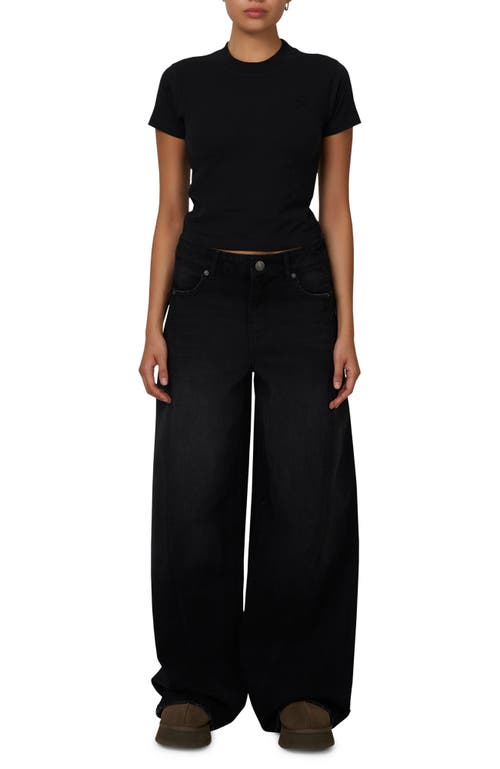 Good For Nothing Baggy Vintage Wash Seam Denim Jeans In Black