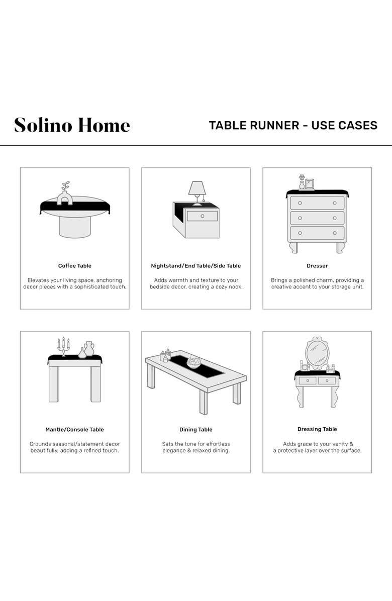 Solino Home Linen Table Runner - Contempo, Alternate, color, Black And Natural