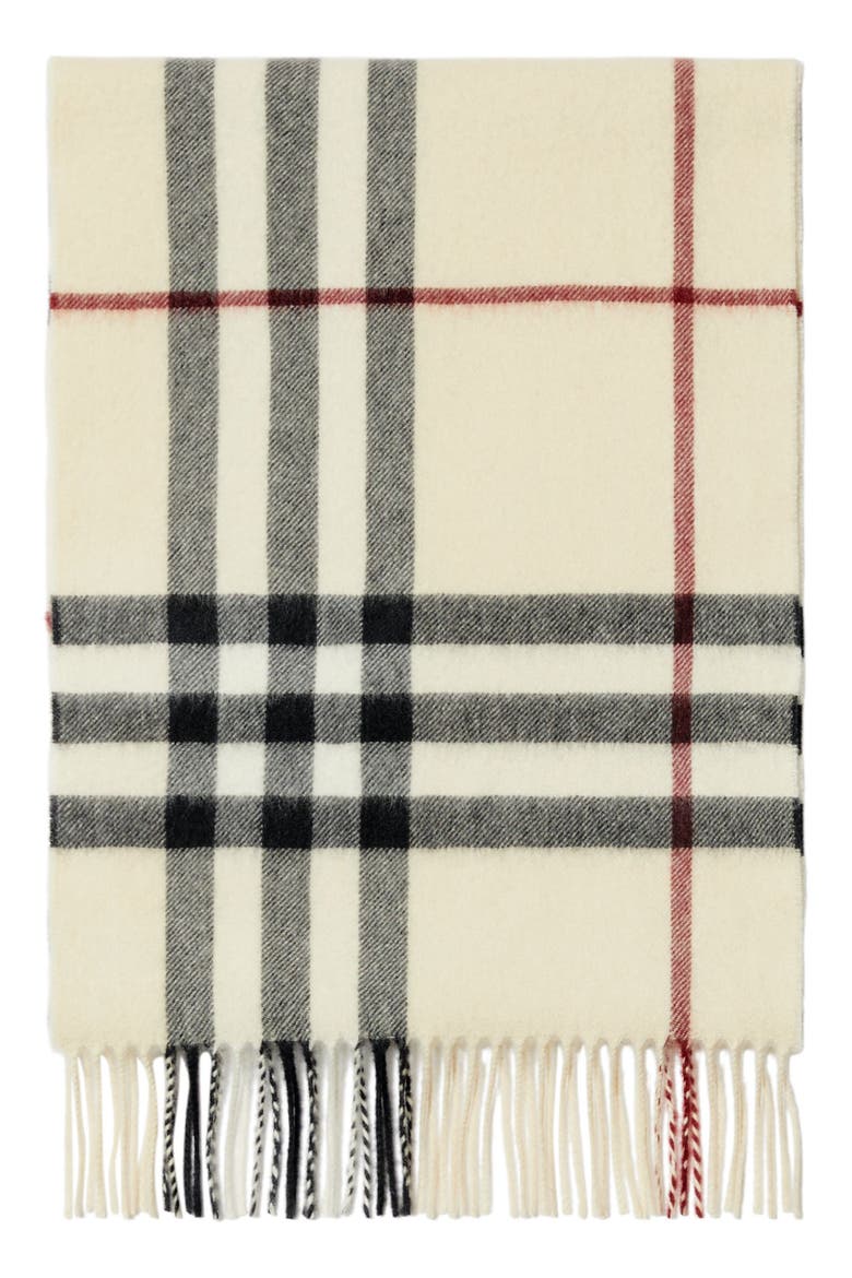 Giant Icon Check Cashmere Scarf, Alternate, color, STONE